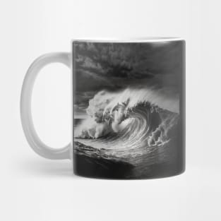 dolphins jumping from a giant wave Mug